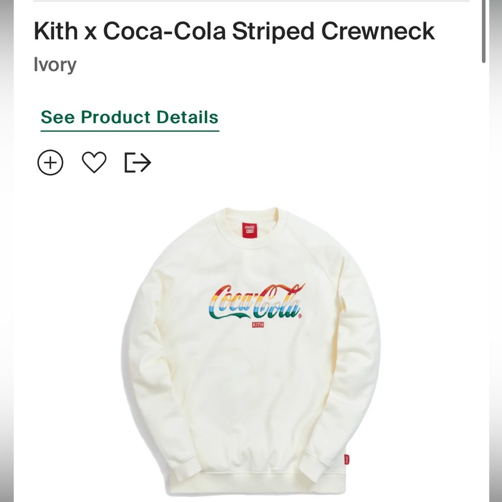 XL kith x Coca-Cola ivory crewneck